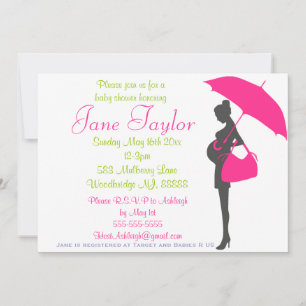 Invitations de douches pour bébés Magenta Silhouet