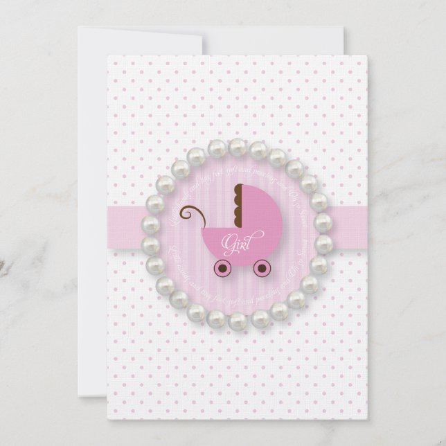 Invitations de douches pour bébés roses et Brown b (Devant)