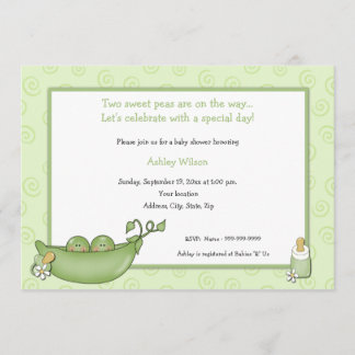 Invitations de douches pour bébés Twins