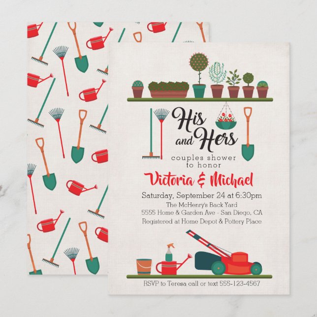 Invitations de douches pour ses couples et ses cou (Devant / Derrière)