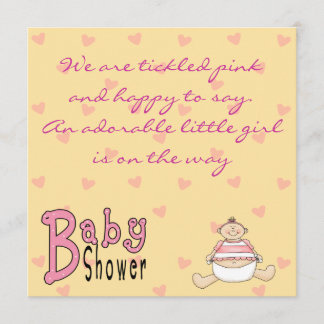 Invitations de douches roses chetées