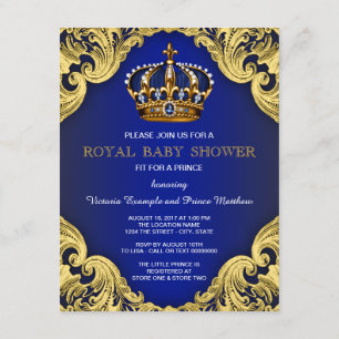 Invitations de fantaisie de prince baby shower