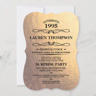 Invitations de Faux Gold Foil Étiquette Party