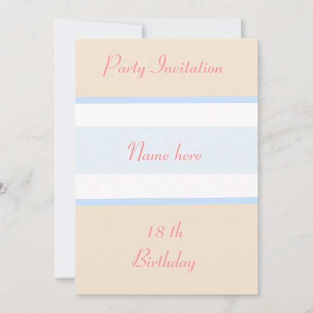 Invitations de fête 18e anniversaire personnalisat (Devant)
