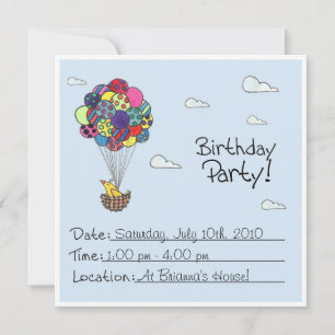 Invitations de fête d'anniversaire