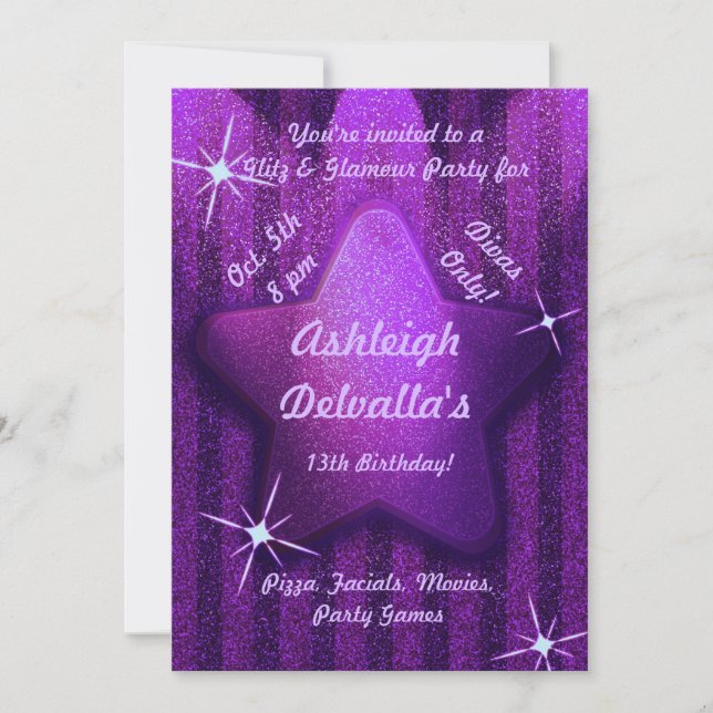Invitations de fête d'anniversaire à la Parties sc (Devant)