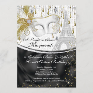 Invitations de fête d'anniversaire à Paris Masquer