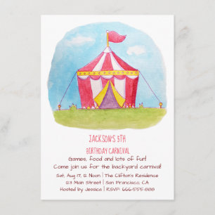 Invitations de fête d'anniversaire d'aquarelle de