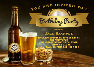 Invitations Faire Part Cartes D Anniversaire Biere Pour L Homme Zazzle Fr