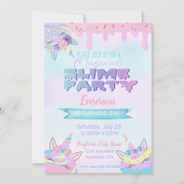 Invitations de fête d'anniversaire de boue de (Devant)