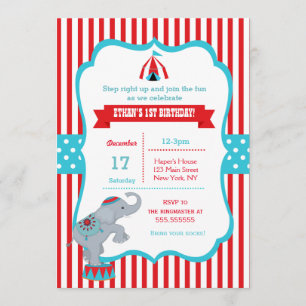 Invitations de fête d'anniversaire de carnaval de