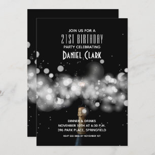 Invitations de fête d'anniversaire de Champagne Sp
