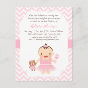 Invitations de fête d'anniversaire de fille de