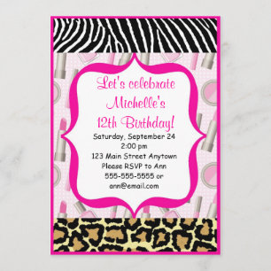 Invitations de fête d'anniversaire de fille de