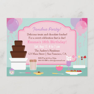 Invitations de fête d'anniversaire de filles de
