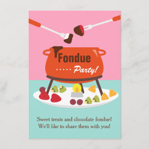 Invitations de fête d'anniversaire de fondue de