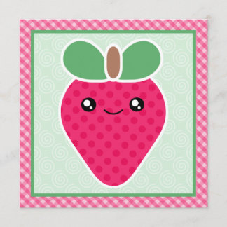 Invitations de fête d'anniversaire de fraise de