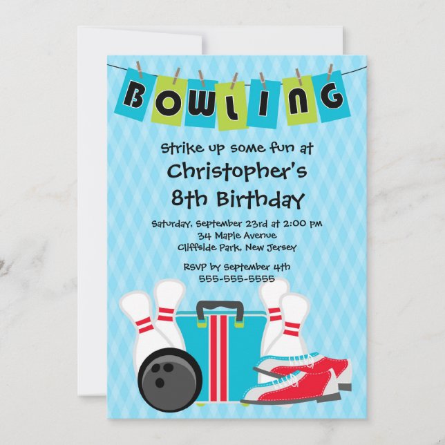 Invitations de fête d'anniversaire de garçons de (Devant)