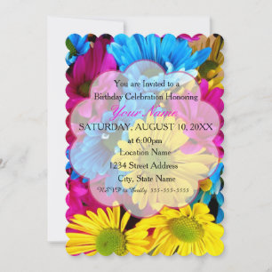 Invitations de fête d'anniversaire de la marguerit