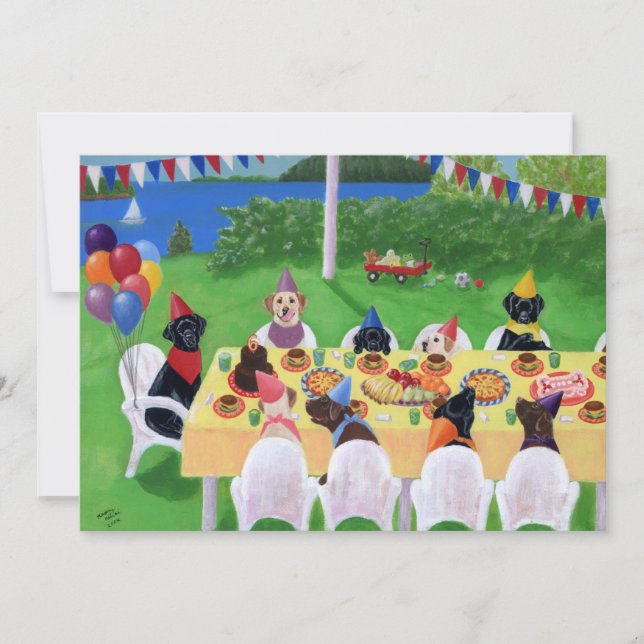 Invitations de fête d'anniversaire de Labrador (Devant)