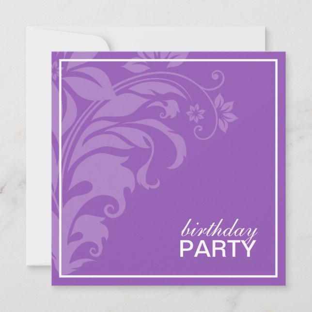 Invitations de fête d'anniversaire de l'Améthyste  (Devant)