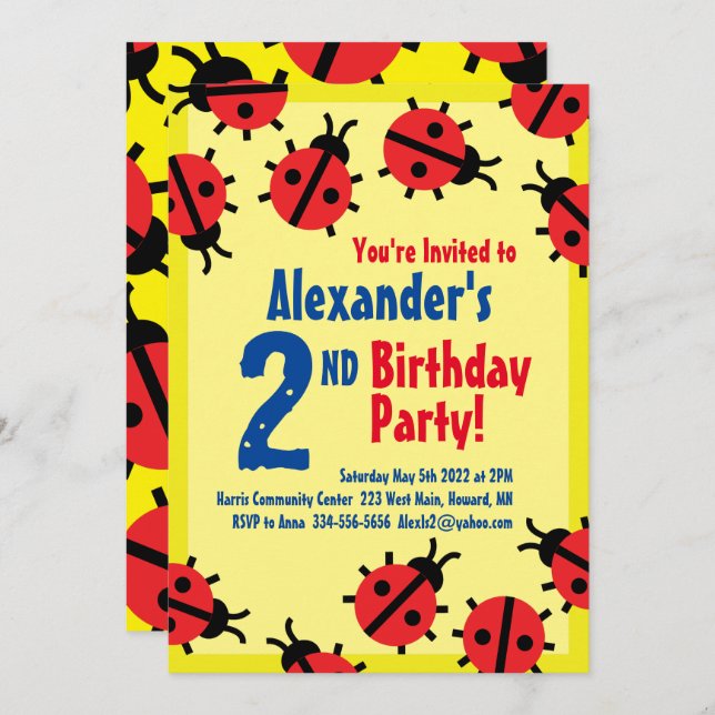 Invitations de fête d'anniversaire de l'animal Lad (Devant / Derrière)