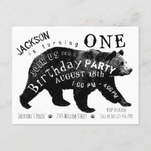 Invitations de fête d'anniversaire de l'ours