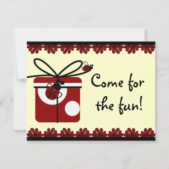 Invitations de fête d'anniversaire de Madame Bug (Devant)