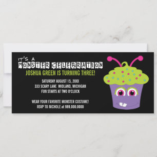 Invitations de fête d'anniversaire de Monster Bash