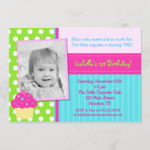 Invitations de fête d'anniversaire de petit gâteau