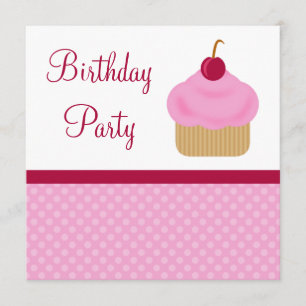 Invitations de fête d'anniversaire de petit gâteau