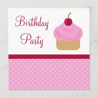 Invitations de fête d'anniversaire de petit gâteau