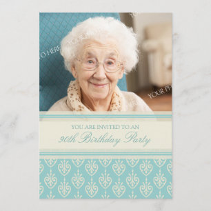 Invitations de fête d'anniversaire de photo crème