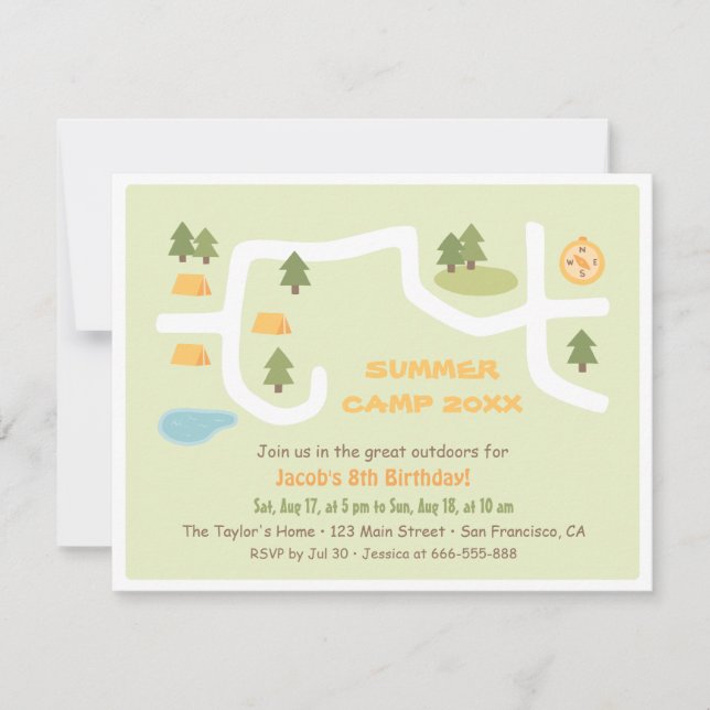 Invitations de fête d'anniversaire de plan du site (Devant)