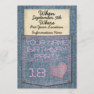 Invitations de fête d'anniversaire de poche de