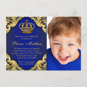 Invitations de fête d'anniversaire de prince
