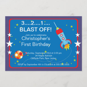 Invitations de fête d'anniversaire de Rocket