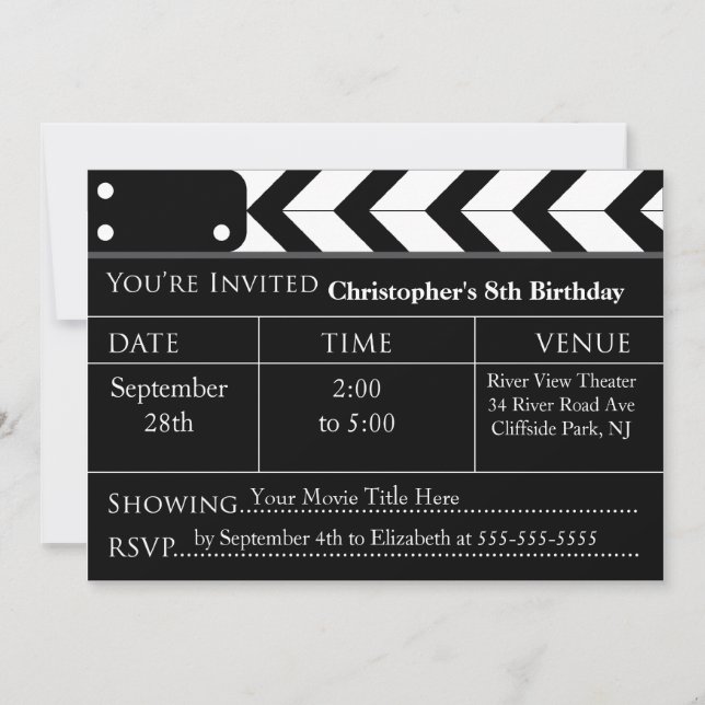 Invitations de fête d'anniversaire de soirée (Devant)