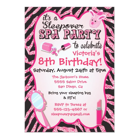 Invitations De Fete D Anniversaire De Spa De Zazzle Fr