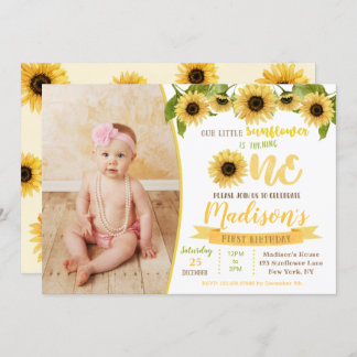Invitations de fête d'anniversaire de tournesol