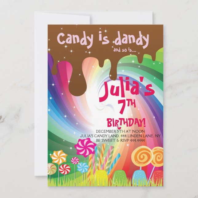Invitations de fête d'anniversaire de Willy Wonka (Devant)
