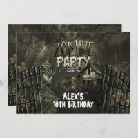 Invitations de fête d'anniversaire de Zombie Grave