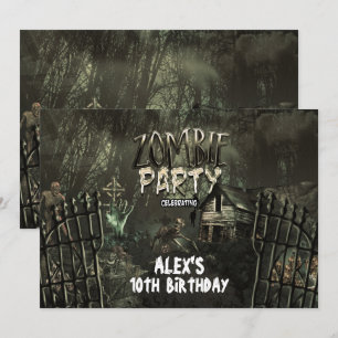 Invitations de fête d'anniversaire de Zombie Grave