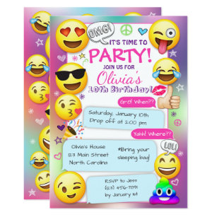 Invitations Faire Part Cartes Anniversaire Emoji Zazzle Fr