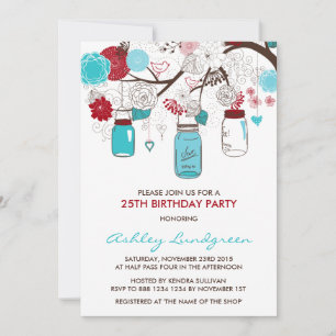 Invitations de fête d'anniversaire des jarres de M