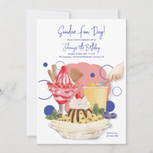 Invitations de fête d'anniversaire dimanche