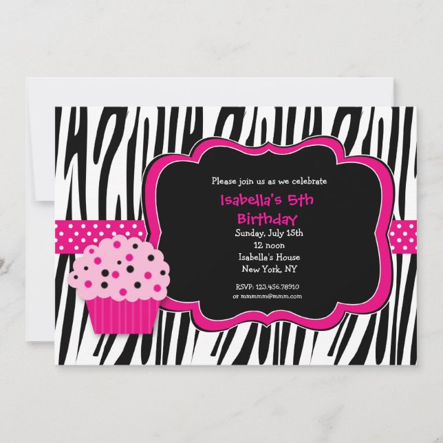 Invitations de fête d'anniversaire d'impression de (Devant)