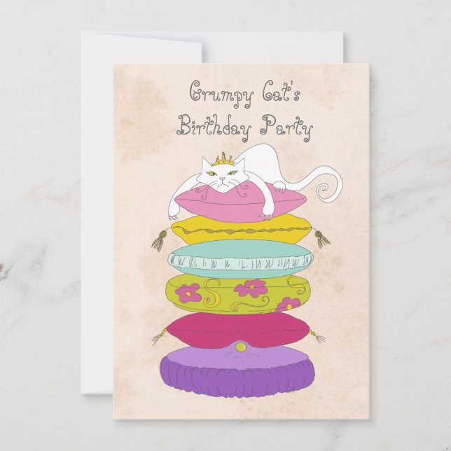 Invitations de fête d'anniversaire du chat (Devant)