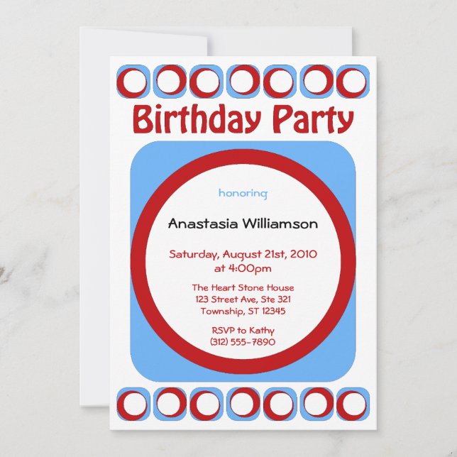 Invitations de fête d'anniversaire du Cool rétro (Devant)