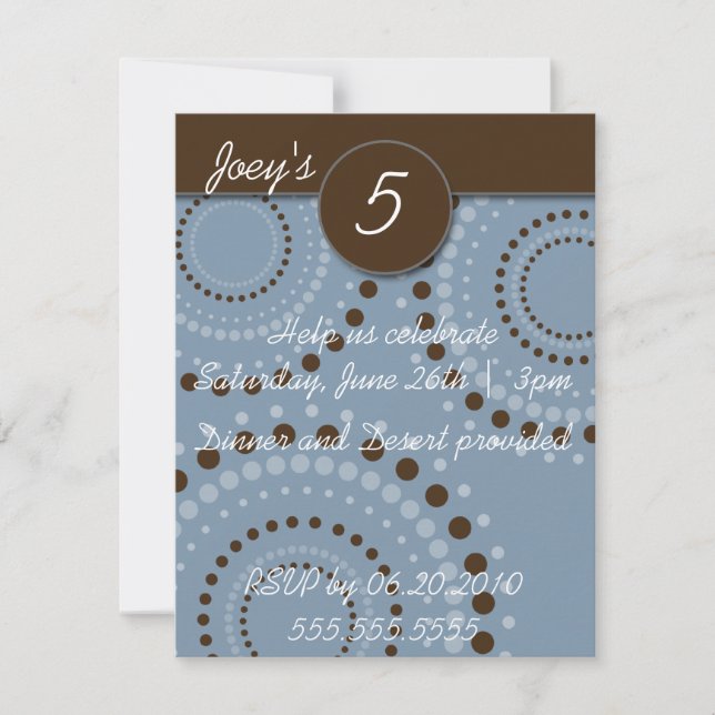 Invitations de fête d'anniversaire du garçon (Devant)